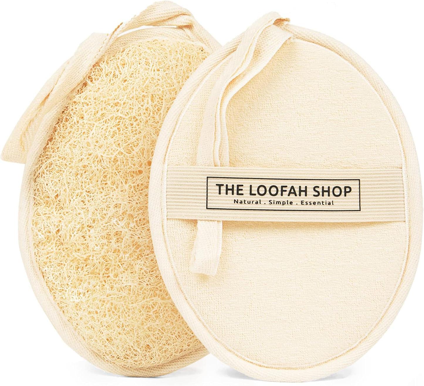 Exfoliating Bath Loofah Sponge - Eco-Friendly Natural Egyptian Luffa | 7" x 5.25" (2 Pack)