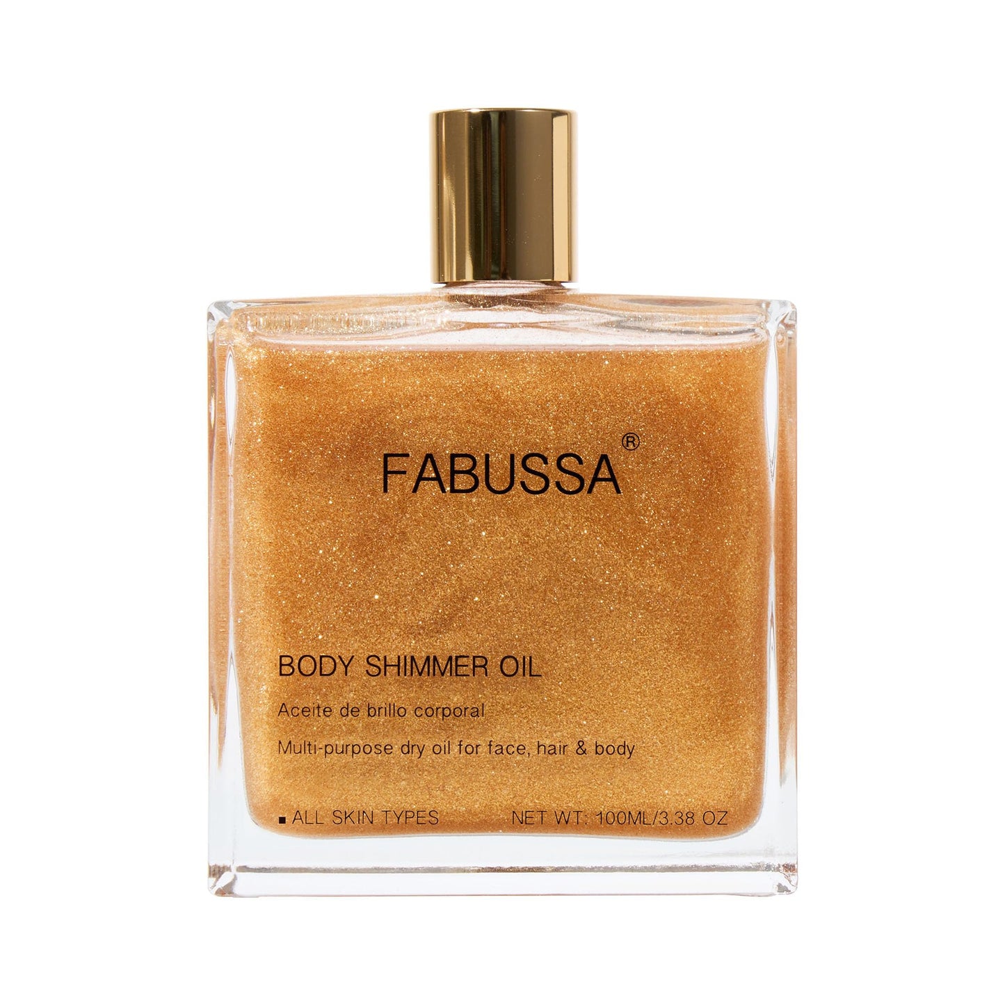 Fabussa Luxurious Shimmer Oil | Hydrating & Illuminating Highlighter for Face, Body & Hair