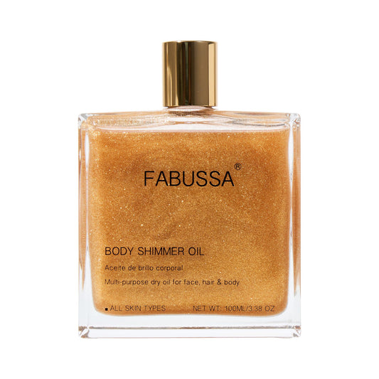 Fabussa Luxurious Shimmer Oil | Hydrating & Illuminating Highlighter for Face, Body & Hair