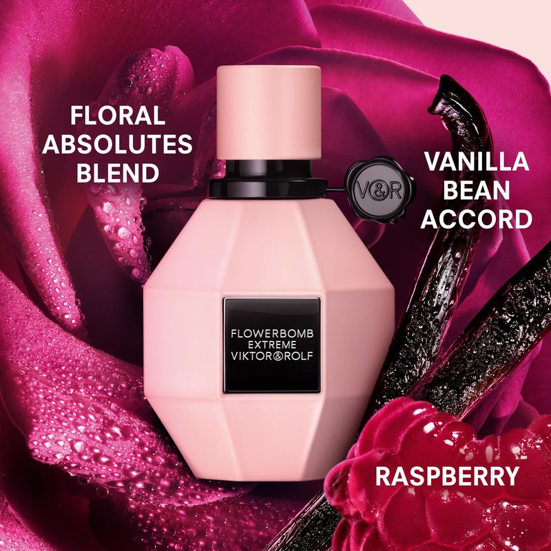 Viktor&Rolf - Flowerbomb Extreme - Eau de Parfum Intense Womens Perfume - Intense & Floral - With Raspberry, Jasmine, Rose, Orange Blossom & Vanilla Bean - 3.4 Fl Oz