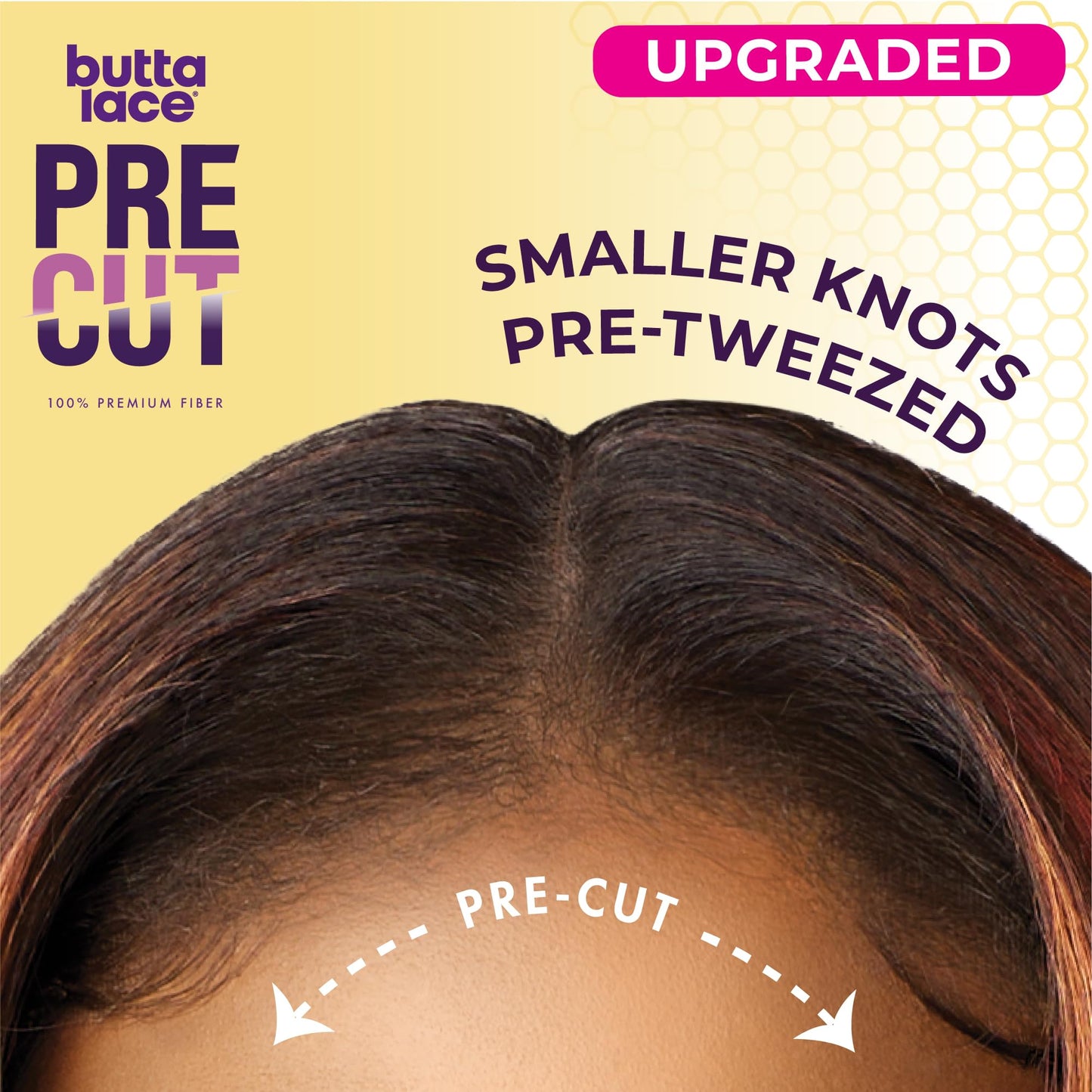 Sensationnel Butta Lace Precut Wigs - Unit 3 Glueless Extra Wide 5 Inch Deep Parting Synthetic Pre Tweezed Smaller Knot Hairline (1B OFFBLACK)