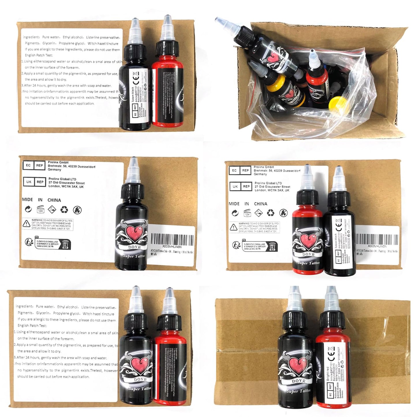 AYCOS Tattoo Ink - 14 Colors Tattoo Ink Set - Micro Knife Paint Tattoo Ink -Tattoo Supplies - for Professional Body Tattooing and Art Painting（30 ml/Bottle）