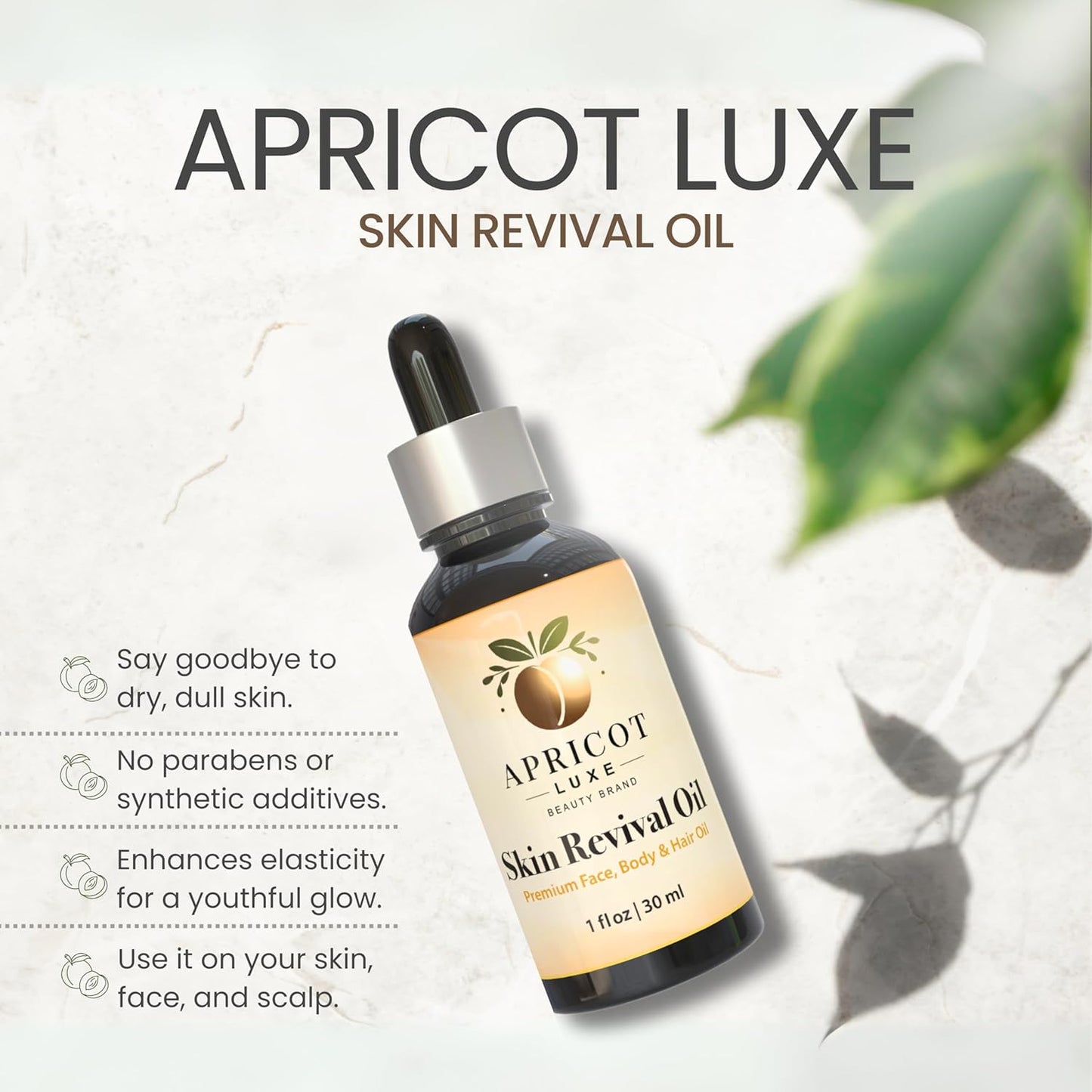 Luxe Skin Revival Organic Apricot Kernel Oil - 100% Pure Cold Pressed for Healthy Skin