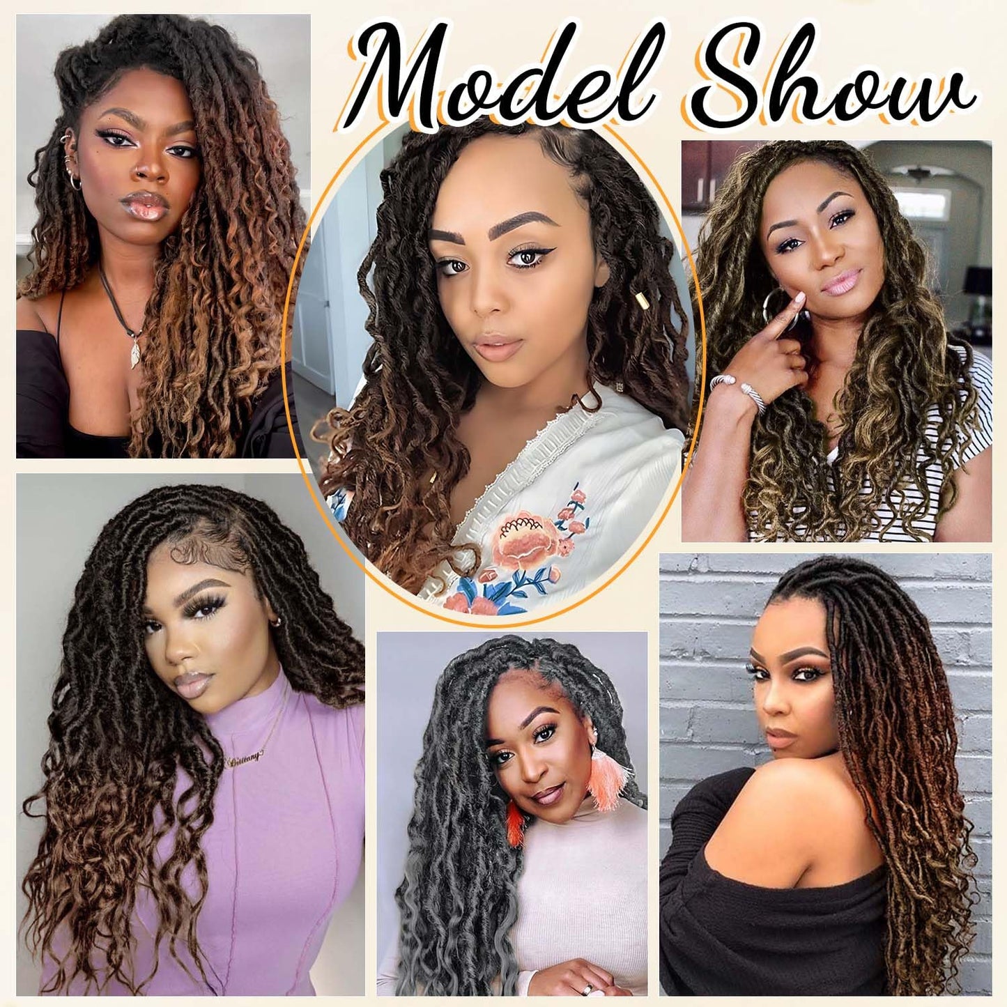 Goddess Locs Crochet Hair 6 Packs, 16 Inch Straight Faux Locs Crochet Braids, Pre-Looped Curly Soft Synthetic Ombre Braiding Hair Extensions for Black Women(16 Inch, 6 Packs, 1B/33/30#)