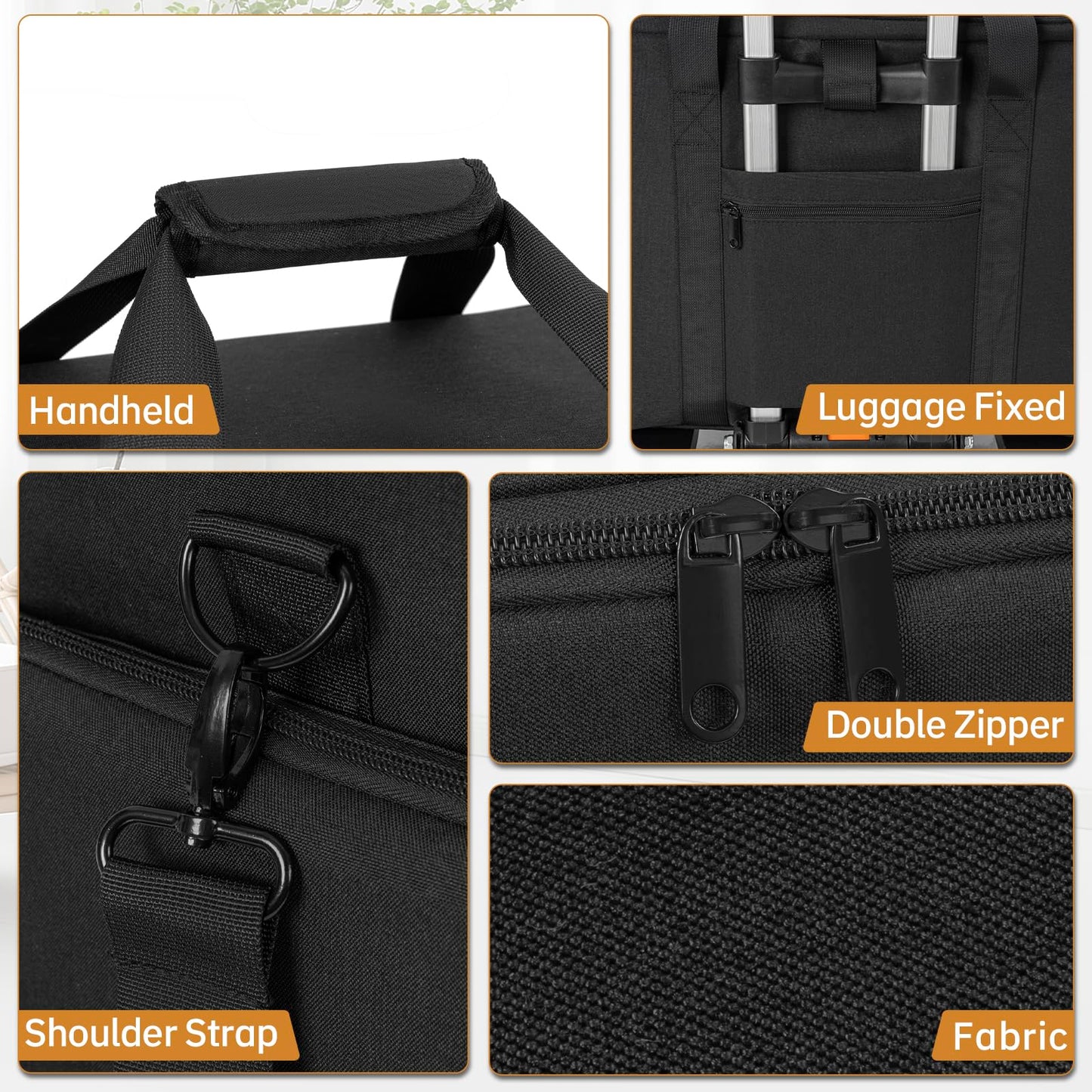 FREEAMG Extra Large Makeup Case with 6 Removable Pouches, Professional Make up Train Case, Travel Cosmetic Bag for Hairstylists Makeup Artist with Shoulder Strap and Handle Polka Dots（Bag only）