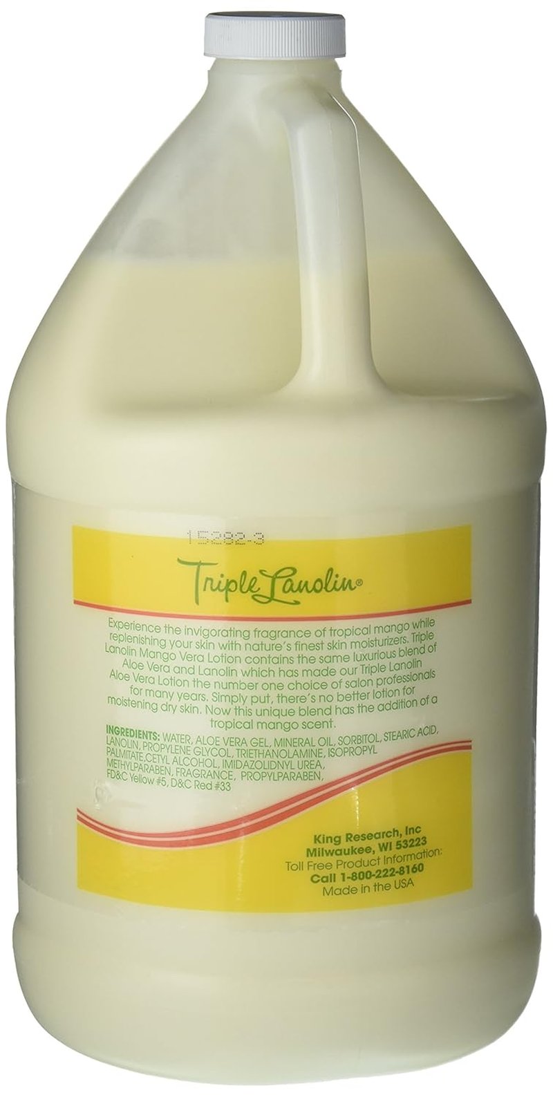 Triple Lanolin Mango Vera Lotion - Tropical Mango Scented Aloe & Lanolin Moisturizer | 1 Gallon, Non-Greasy & Fast-Absorbing