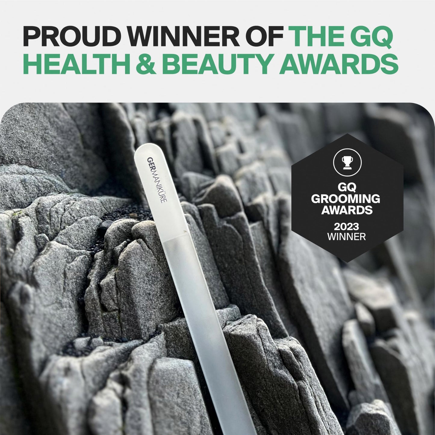 Germanikure Glass Nail File Set - Professional Manicure & Pedicure Kit - Ethically Made in Czech Republic - 2 Pc Black File Duo