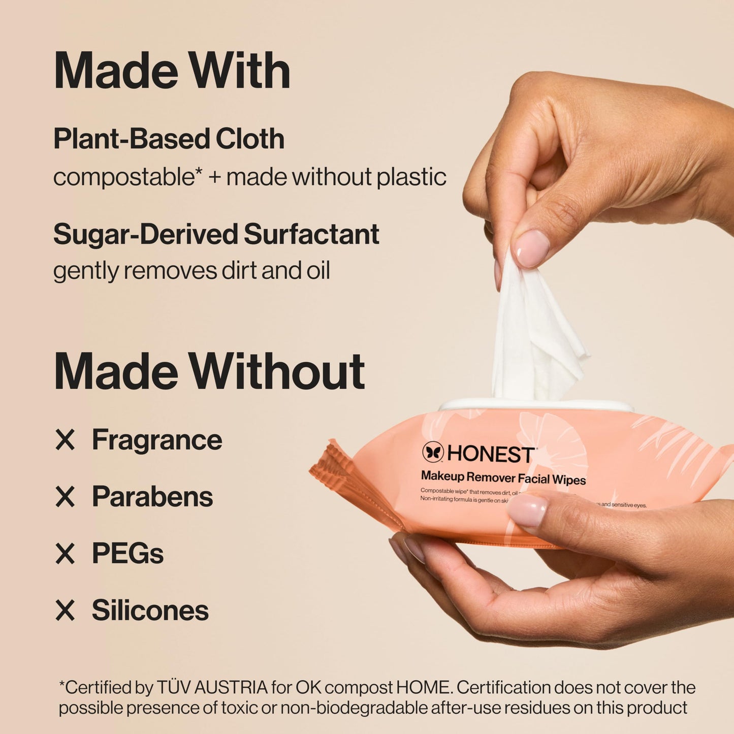 Honest Beauty Extreme Length Volumizing Clean Mascara + Cleansing Makeup Remover Facial Wipes Bundle | Safe for Sensitive Skin and Eyes | 0.27 fl oz, 30 Count