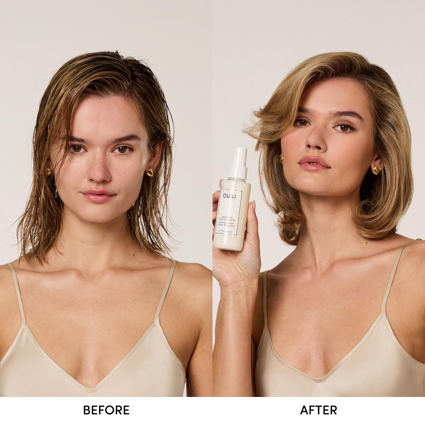 OUAI Leave In Conditioner & Heat Protectant for Hair - Prep Hair for Styling or Use as Detangling Spray to Fight Frizz & Flyaways - No Parabens, Sulfates or Phthalates (1.5 oz) (Pack of 2)