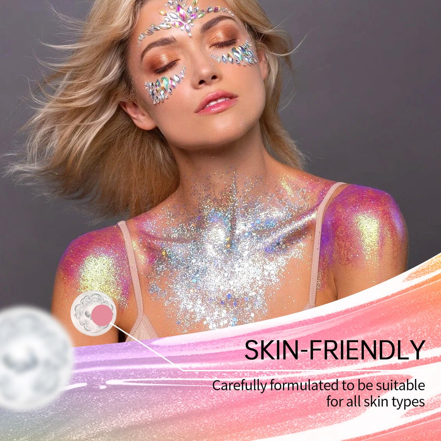 Face and Body Glitter Stick,Holographic Sparkling Neon Outfit Singer Concert Music Rave Festival Party St Patricks Day Accessories Glitter Gel. (Green)