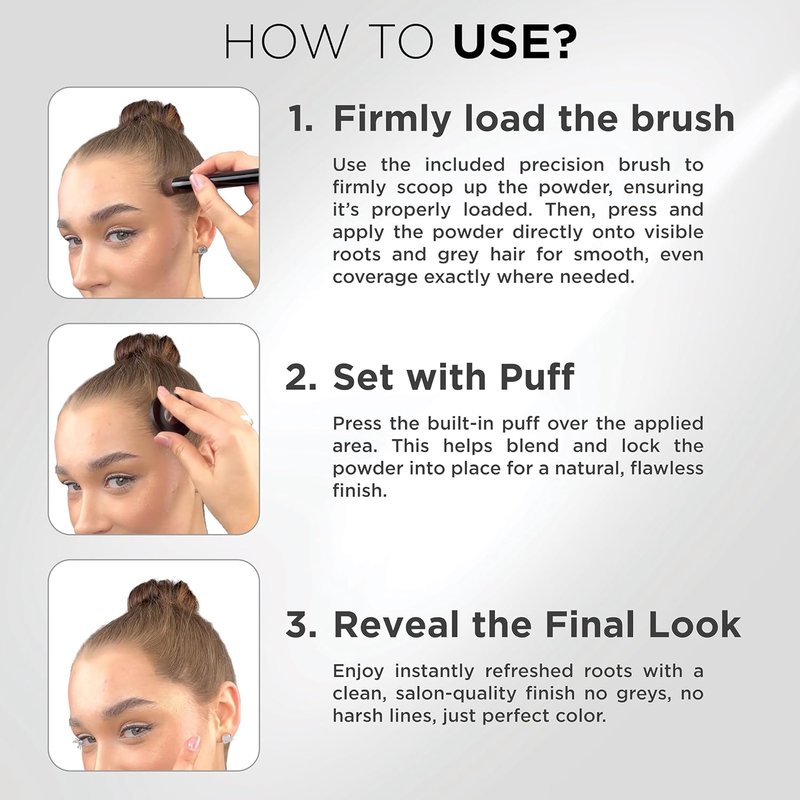 Root Touch Up Set - Hairline Concealer for Thin Hair | Water & Sweat Resistant, Medium Golden Brown