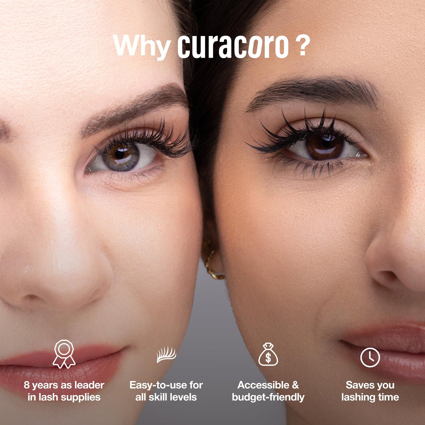 Curacoro Promade Mix 750 Fans - 5D 0.07 Lash Extensions, D Curl 9-10-11mm Mixed Length Handmade Volume Eyelashes, Long-Lasting Professional Lash Fans