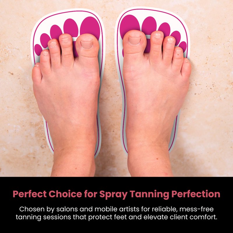 Pink 120Pairs(240Feets)Disposable Spray Tanning Feet Pads for Hygienic Foot Protectors,Comfortable & Hygienic Spray Tan Pads Feet-Specifically for the Spray Tanning Industry or Salon,One Size-Non Slip