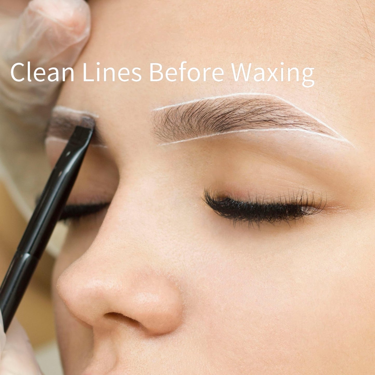Ink Permanent Eyebrow Mapping Kit, White Paste, Brush and Cotton Swabs