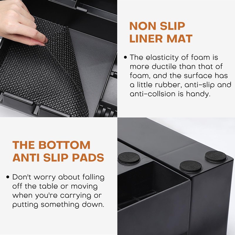 Upgrade Large PU Leather Barber Station Organizer for Clippers & Guards, 15x12x5 inch Multifunctional Barber Organizer Tray Salon Tools Storage, Detachable Salon Countertop Tray for Hairdressing Tool