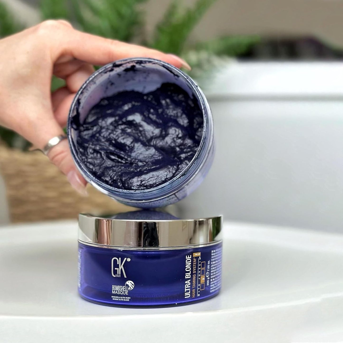 GK HAIR Lavender Bombshell Masque - Semi-Permanent Hair Toning & Moisturizing Mask | 7.05 Fl Oz (200 g)