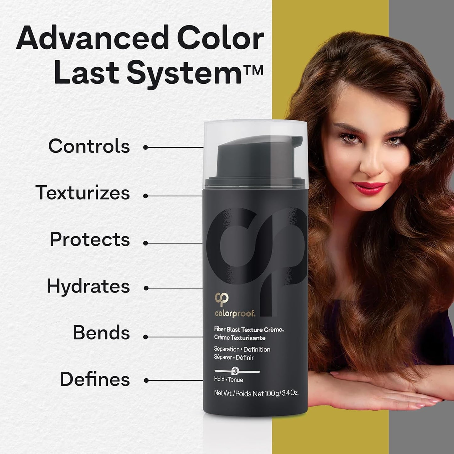 Colorproof Fiber Blast Texture Crème - Hydrating Non-Greasy Hair Cream for Wavy & Curly Hair | 3.4 Fl Oz Travel Size