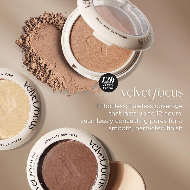 Velvet MFVF02 Light Medium Neutral Focus Powder Foundation - Talc-Free, 12H Long-Lasting, Lightweight Finish