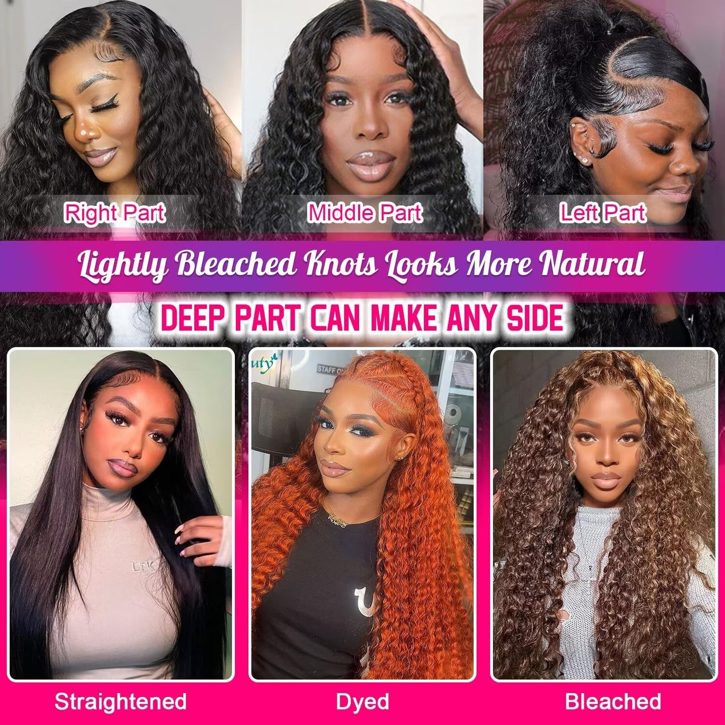 Yeeaak deep wave lace front wig human hair pre plucked hd lace frontal wigs 180% density