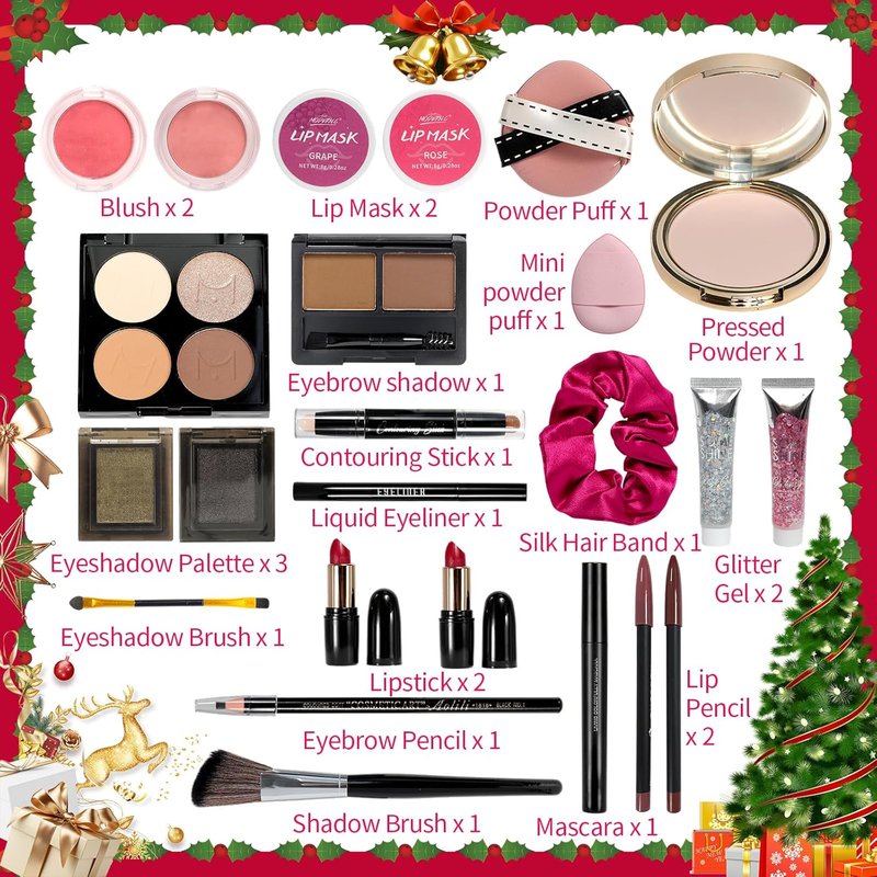 Makeup Advent Calendar 2025 - 24 Days of Beauty Gifts for Women & Teens | Perfect for Christmas & Special Occasions