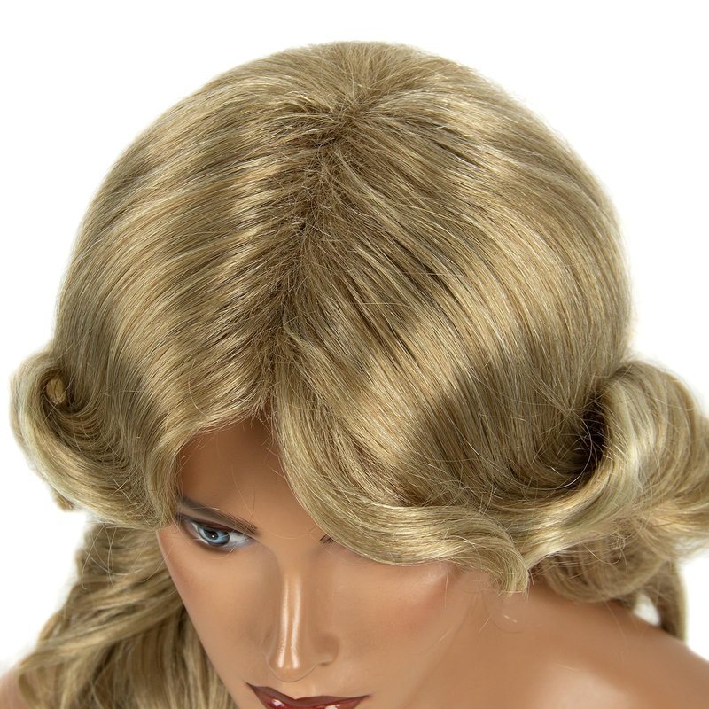 MEDISIFA Blonde 70s Disco Wig Farrah Fawcett Wigs for Women Lady Natural Synthetic Full Wigs Vintage Cosplay Costume Hair Wig