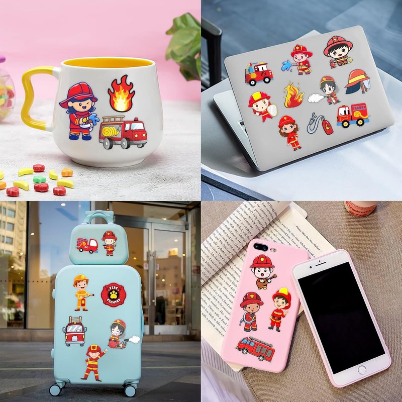 Firefighter Temporary Tattoos - 96 PCS Fire Truck Party Decorations | Kids & Adults Fun Gifts