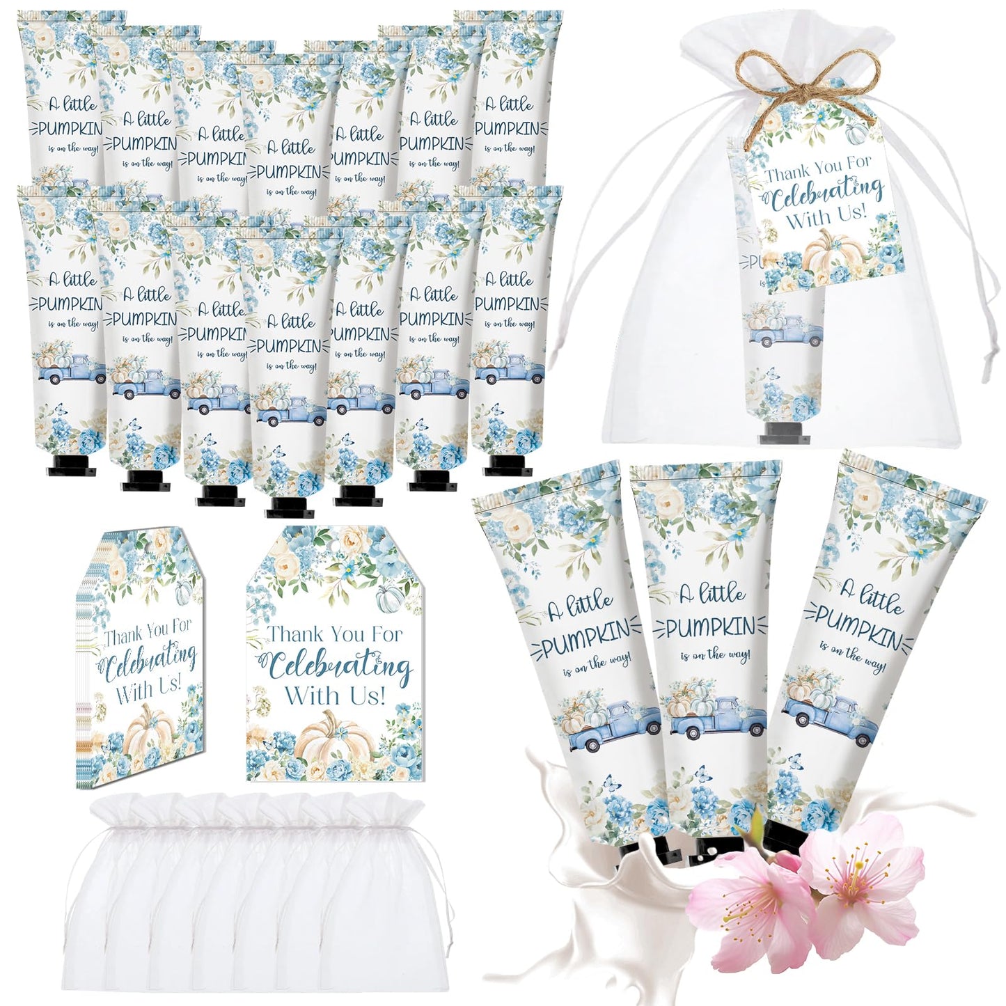 50 Sets Christmas Hand Cream Bulk Santa Snowman Patterns Moisturizing Hand Lotion for Guests Baby Shower, Bridal Shower Thank You Gifts Travel Size, Christmas Party Supplies, Holiday Stocking Stuffers