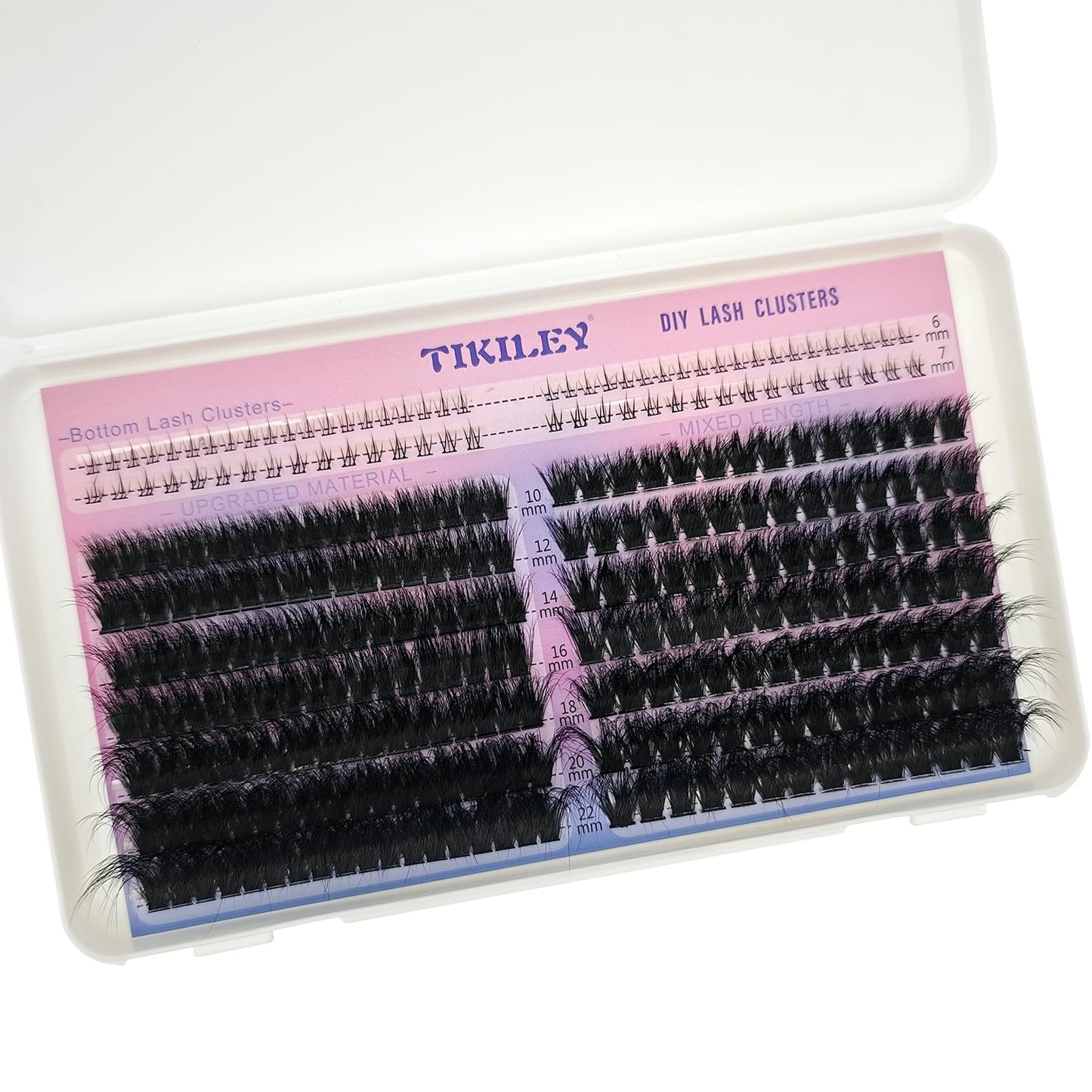 TIKILEY Fluffy Lash Clusters Cat Eye Faux Mink Eyelash Clusters with Bottom Lash Clusters 100D 200D Individual Lashes D Curl Mega Volume Eyelash Extension Clusters 10-22mm