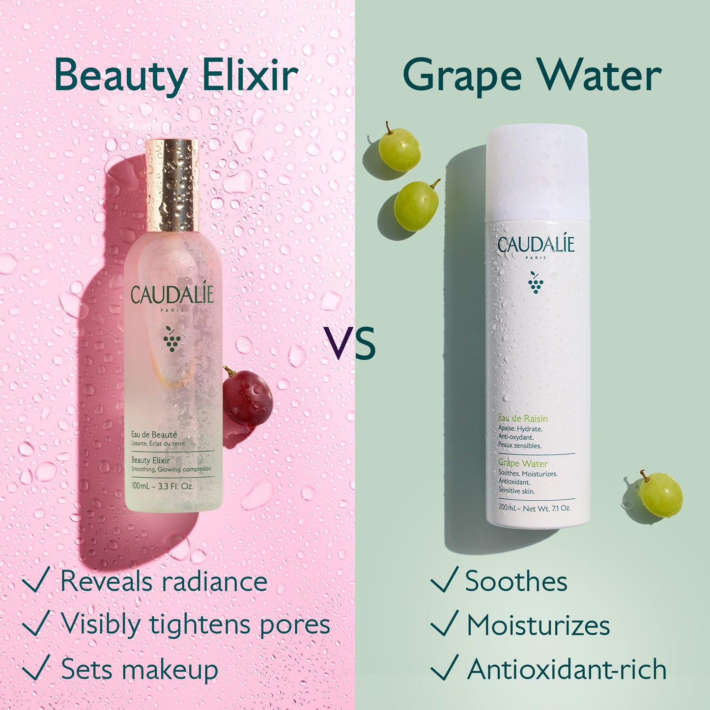 Caudalie Beauty Elixir Prep, Set Makeup, Glow Face Mist - 30 mL