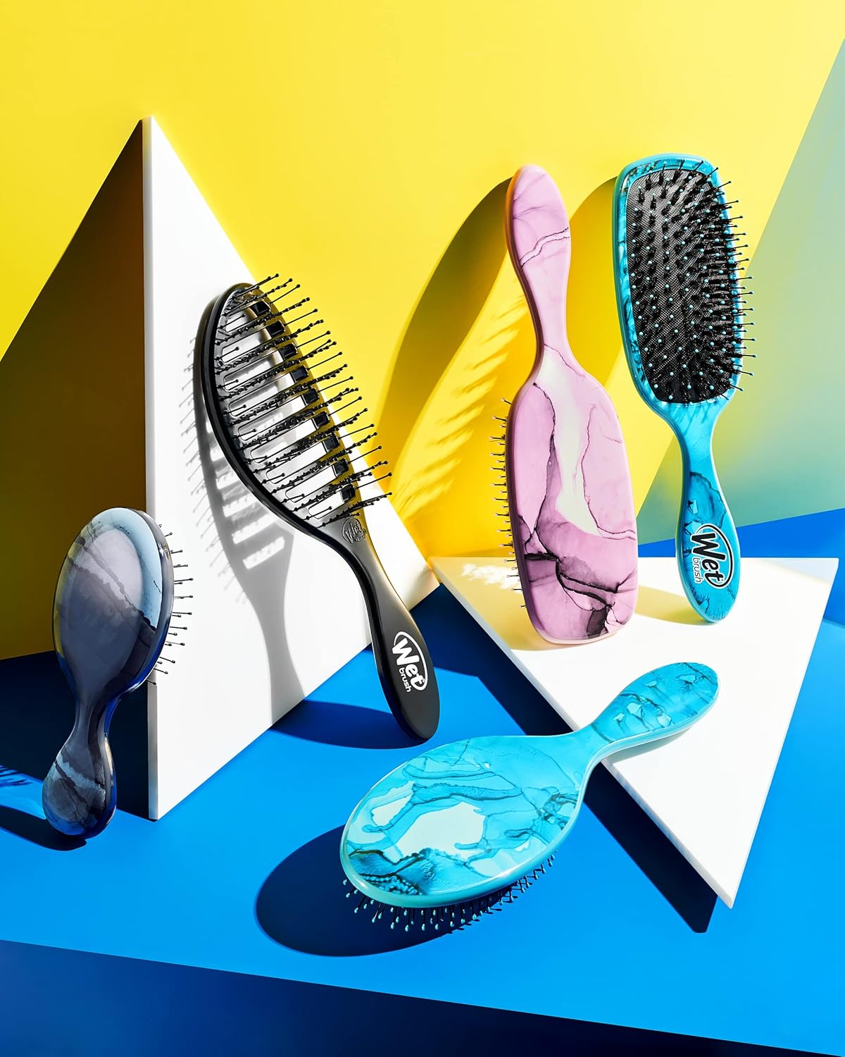 Wet Brush Original Detangler Hair Brush | Arctic Blue - Ultra-Soft IntelliFlex Bristles for All Hair Types - Pain-Free Tangle Removal (Pack of 2)