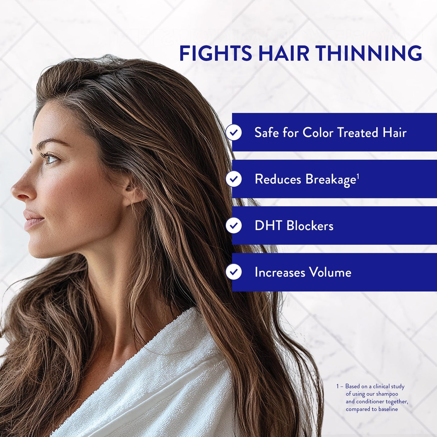 Routine Wellness Anti-Thinning Shampoo and Conditioner Set for Thinning Hair - Biotin DHT Blocker Women & Men - Color Safe Shampoo for Hair Loss & Healthier Hair (Pack of 2)