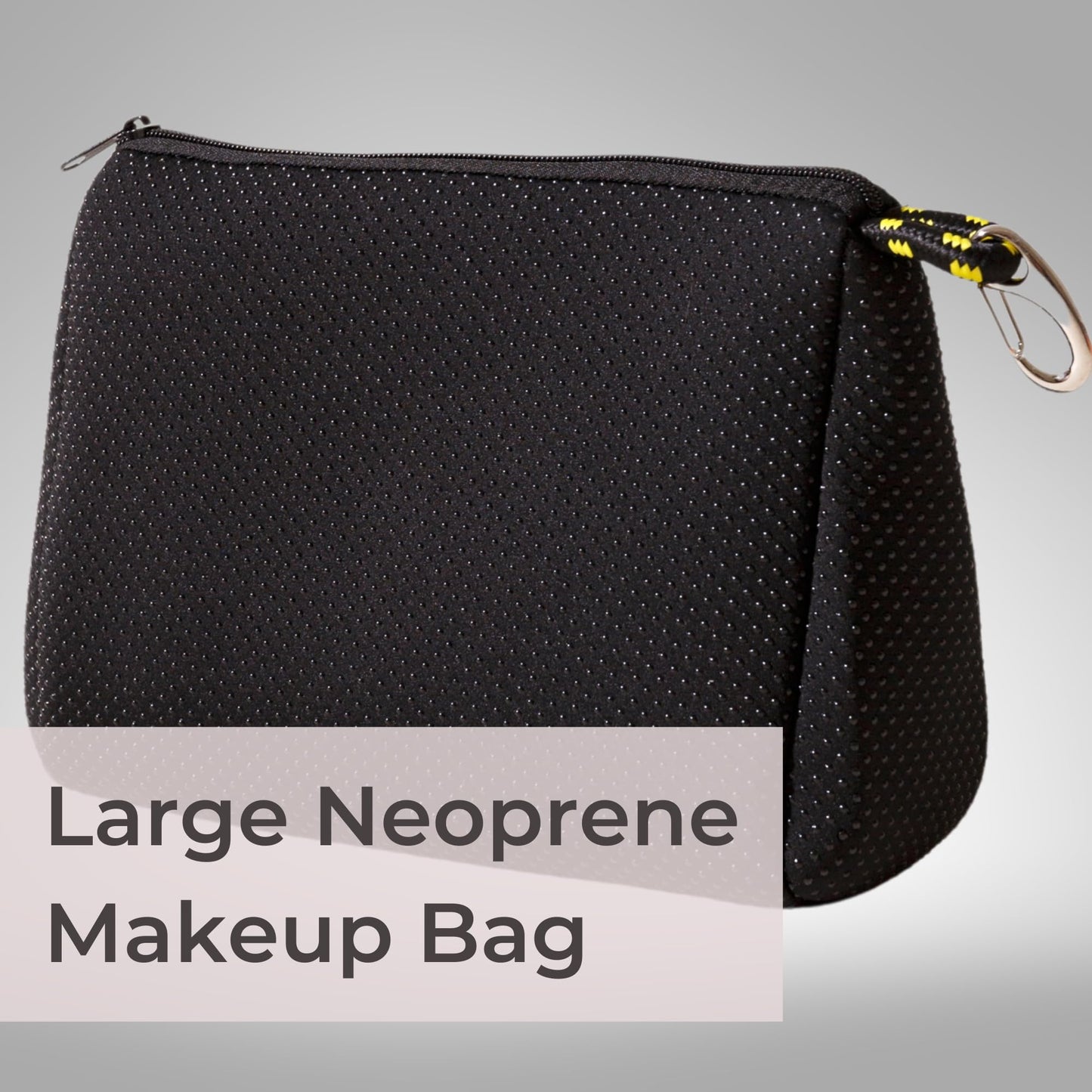 POPUPS Large Makeup Bag with Zipper - Waterproof Neoprene Cosmetic Bag 7.7 x 10.75 x 5 inches