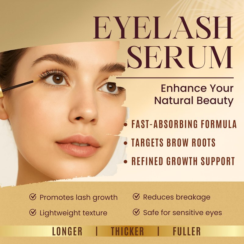 Eyelash Growth Serum - Advanced Biotin, Peptides & Botanical Extract Lash Enhancing Serum for Longer, Thicker Lashes and Brow, Visible Results in 2 Weeks - Hormone-Free, Non-Irritating Formula, 5ml