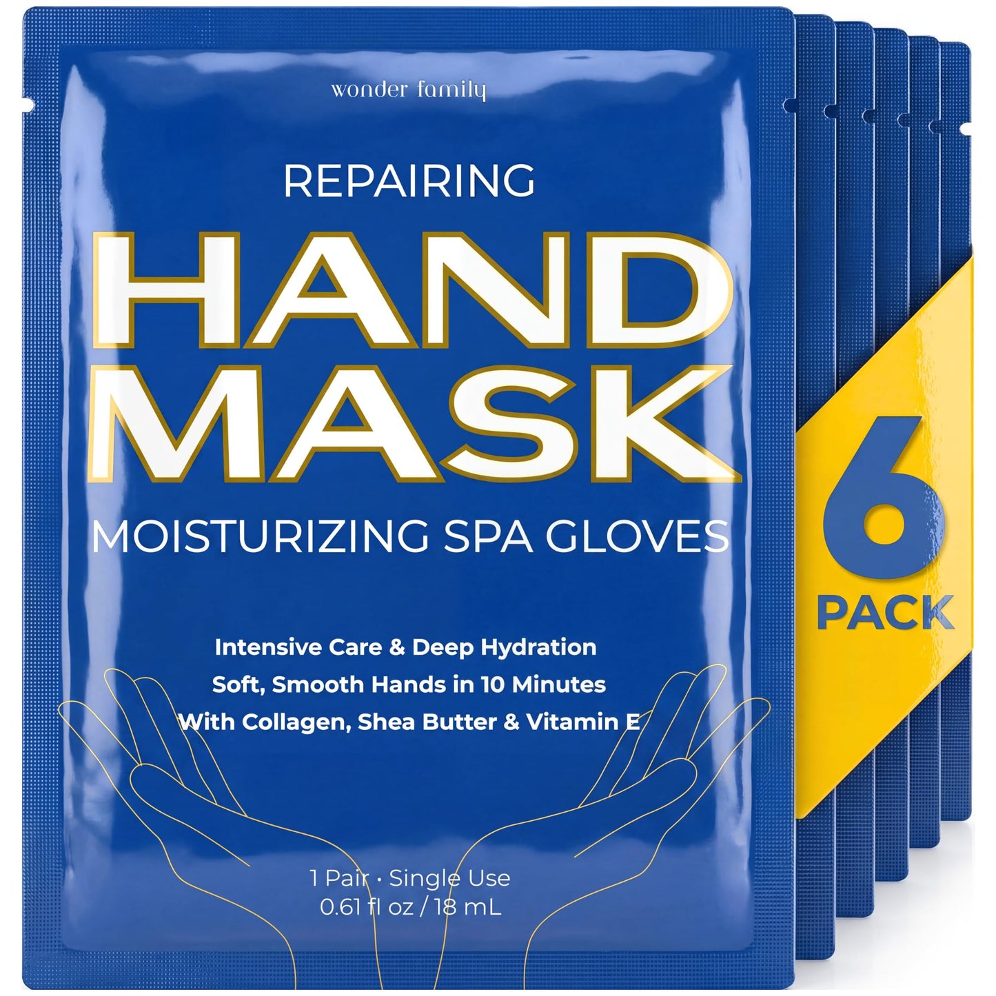 Hand Mask – Collagen Moisturizing Gloves, Repairing 10-Minute or Overnight Hand Masks with Shea Butter & Vitamin E, Hand Moisturizer Cotton Gloves for Sleeping, Dry Cracked Hands Treatment for Women