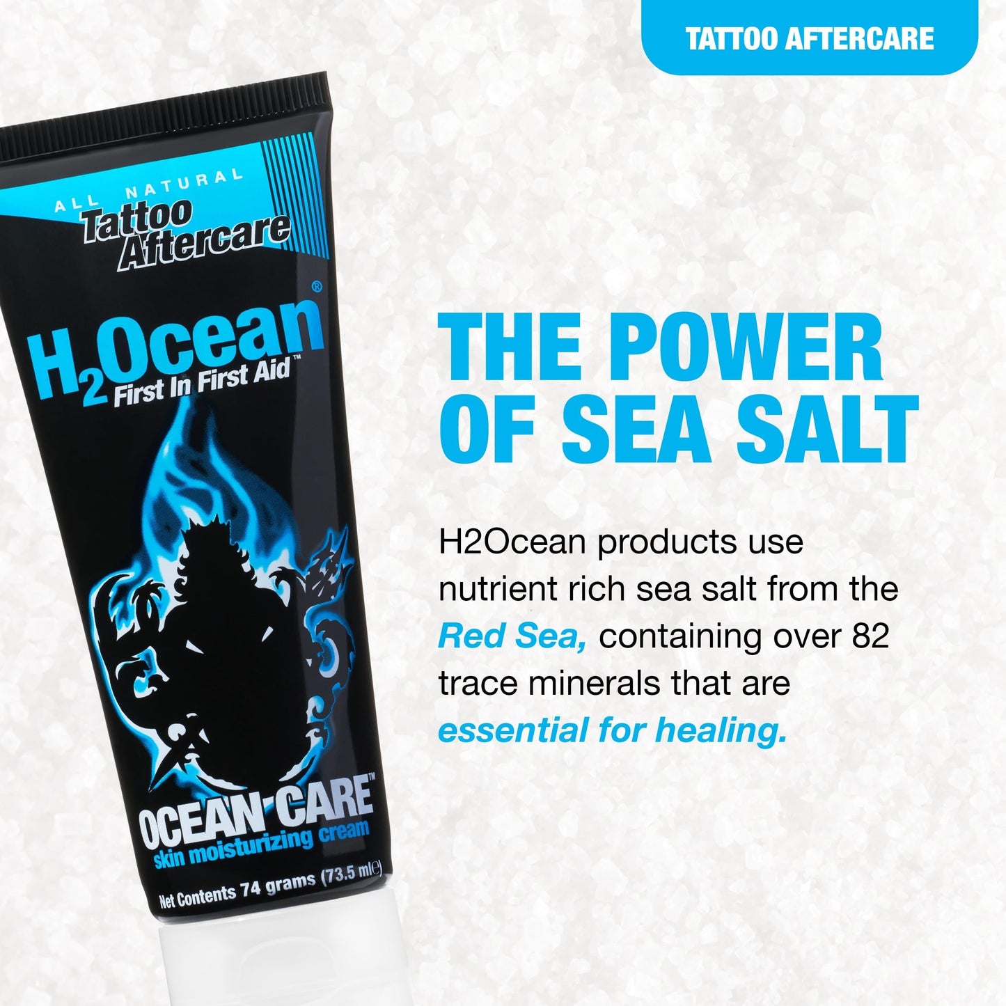 H2Ocean Ocean Care Tattoo Aftercare Lotion 2.5oz + Aquatat Tattoo Healing Ointment for Tatto Aftercare 1.75oz