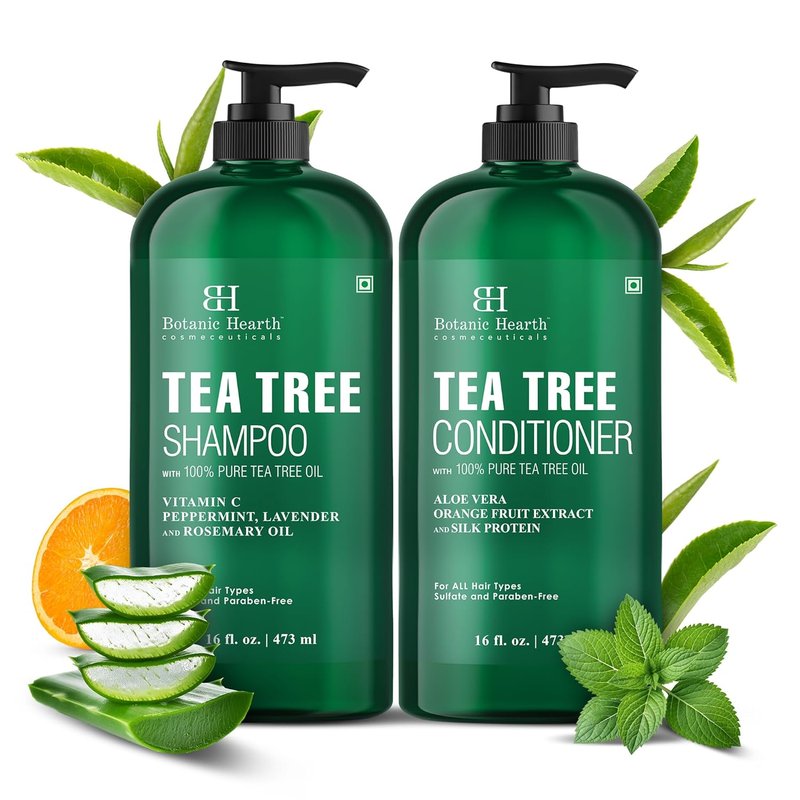 Tea Tree Shampoo and Conditioner Set - 100% Pure Tea Tree Oil for Itchy, Dry Scalp | 16 Fl Oz Each