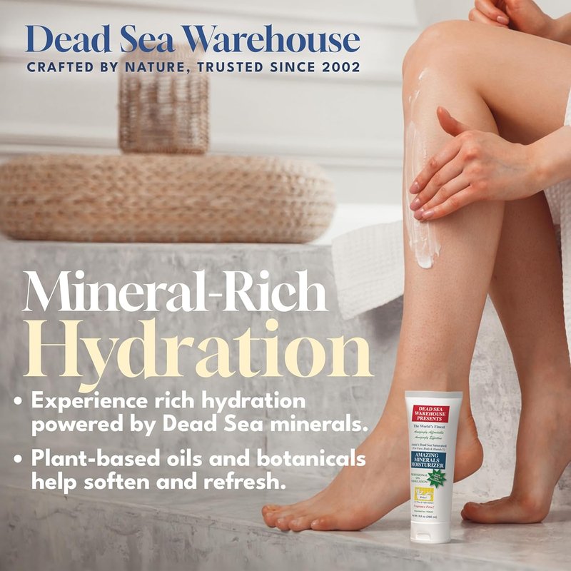 Dead Sea Minerals Moisturizer - Hydrating Body Lotion for Extremely Dry Skin | Fragrance-Free for Face, Body & Hands