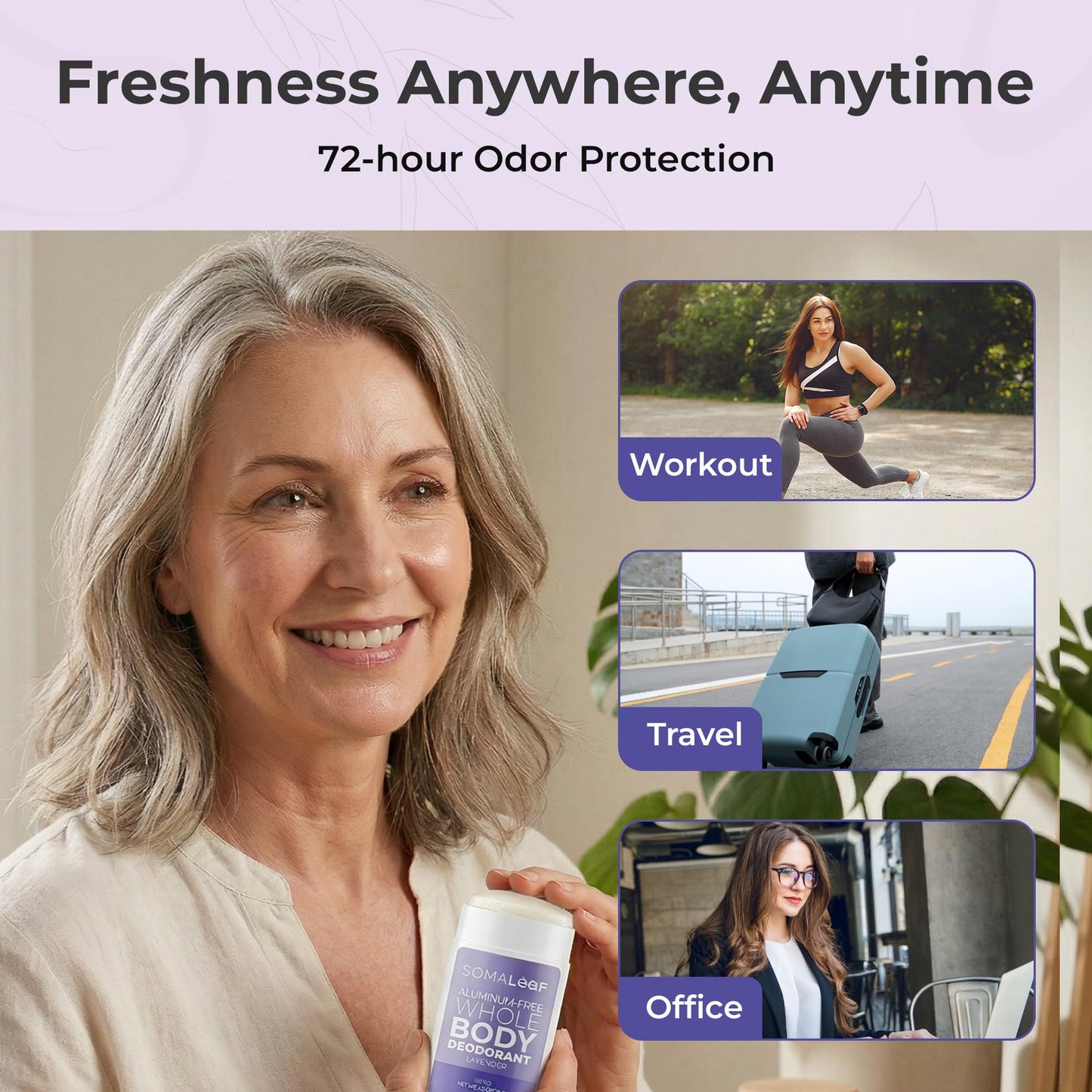 Full Body Deodorant Stick Features Naturally Sourced Ingredients, Aluminum-Free Deodorant Suitable for Both Men and Women | 72 Hours of Odor Defense, 2.5 oz