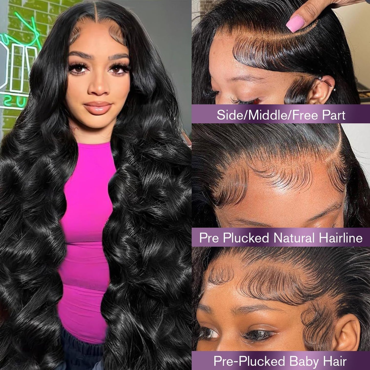 VNFM 8inch Bob Wig Human Hair Short Body Wave Lace Front Wigs Human Hair 13X4 HD Lace Frontal Wig Human Hair Pre Plucked Bob Wigs for Women