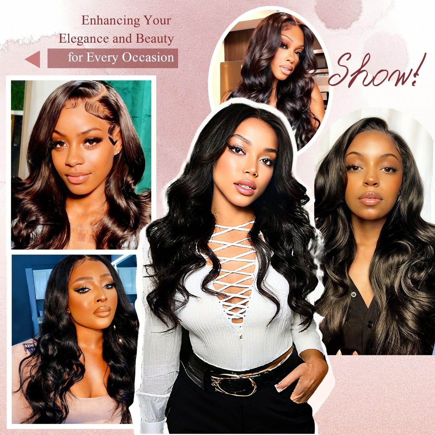 13x4 Lace Frontal Body Wave 16 Inch Ear to Ear HD Lace Frontal Unprocessed Brazilian Virgin Human Hair Frontals Free Part 150% Density Hair Extensions Pre Plucked Natural Color