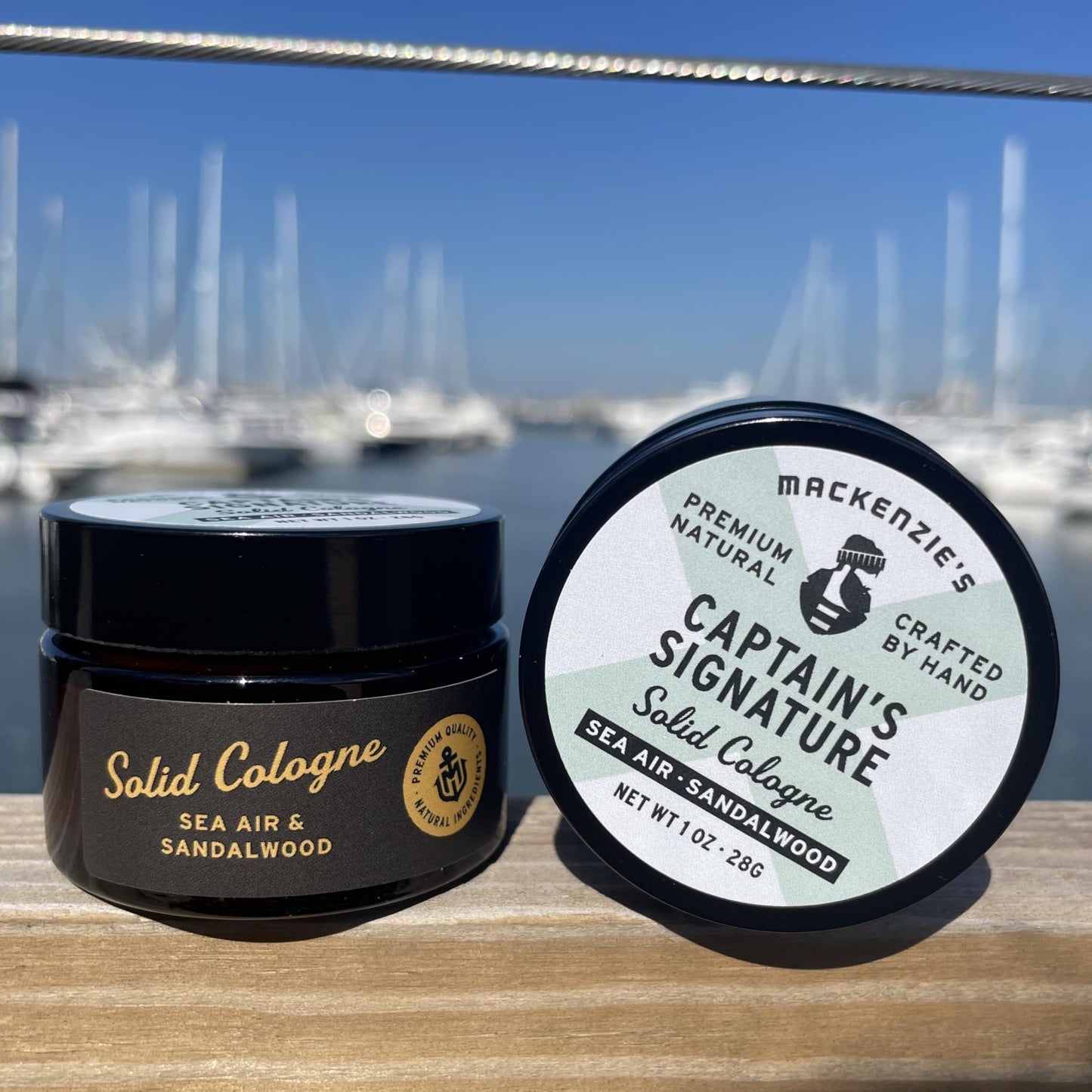 MACKENZIE'S Captain's Signature Solid Cologne - Holiday Gifts for Fisherman - Christmas Gifts for Men - Stocking Stuffers - Natural Cologne - Sea Air & Sandalwood Scented - 1 OZ