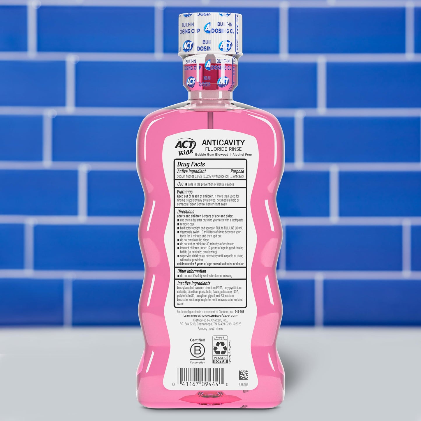ACT Kids Anti-Cavity Fluoride Rinse, Bubble Gum Blowout, 16.9 oz