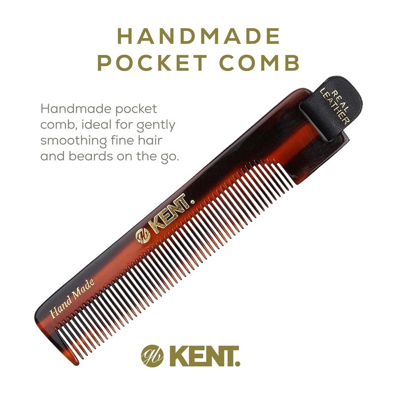 Kent NU22 Pocket Comb - Handmade Fine Tooth Hair Comb for Men, Women & Kids | Perfect for Grooming & Styling