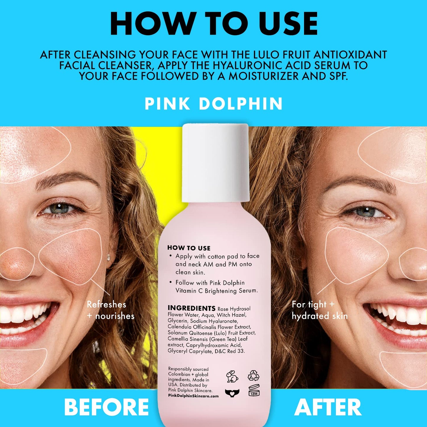 Hyaluronic Acid Hydrating Facial Toner | Multi-Depth Hydration Toner for Plumper, Smoother Skin | Collagen Boost | Witch Hazel | Vegan & Gluten Free | All Skin Types | 4oz
