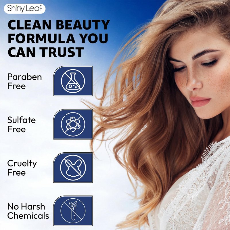 Shiny Leaf Peptide Shampoo and Conditioner Set - Biotin Hair Care with Caffeine & Saw Palmetto - Sulfate Free Thickening Formula for Men & Women - Safe for Color Treated Hair - 16 fl oz (Pack of 2)