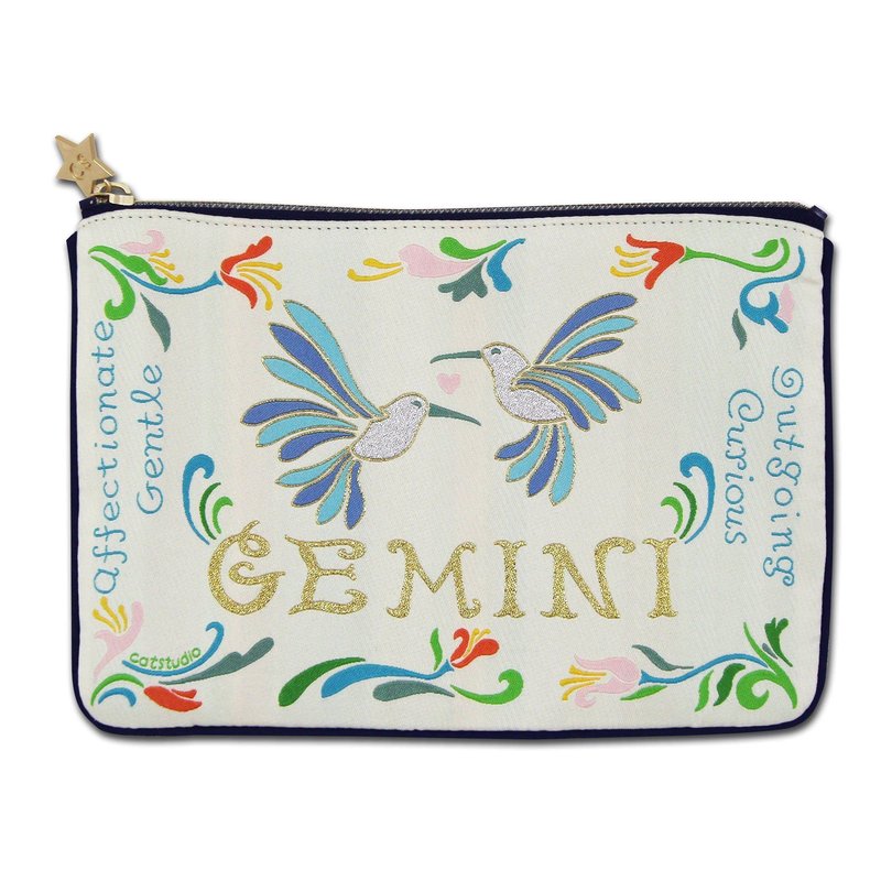 Catstudio Astrology Zipper Pouch, Gemini Zodiac Sign, Celebrate May & June Birthdays with Travel Toiletry Bag, 5 x 7, Ideal Gift for Geminis, Makeup Bag, Dog Treat Pouch, or Travel Purse Pouch