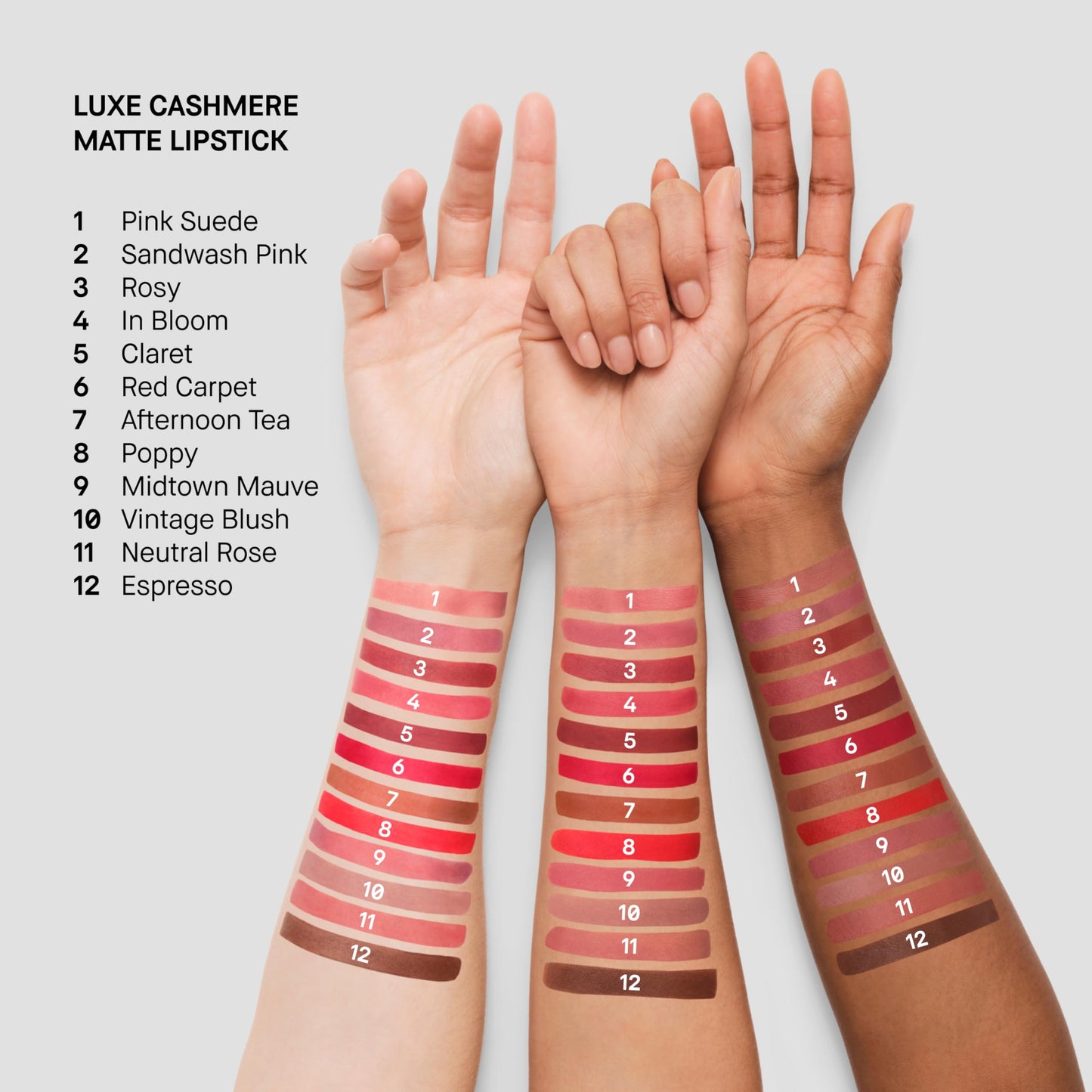 Bobbi Brown Luxe Cashmere Matte Lipstick | Non-Drying, Hydrating, Ultra-Matte Finish | Yellow Flower Complex, 0.12 Ounce, Claret
