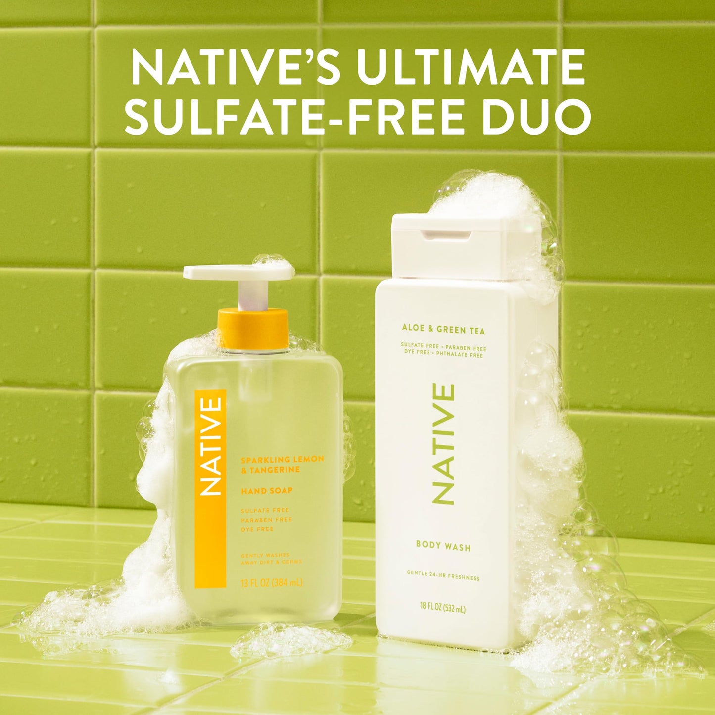 Native Body Wash Contains Naturally Derived Ingredients | For Women & Men, Sulfate, Paraben, & Dye Free Leaving Skin Soft and Hydrating