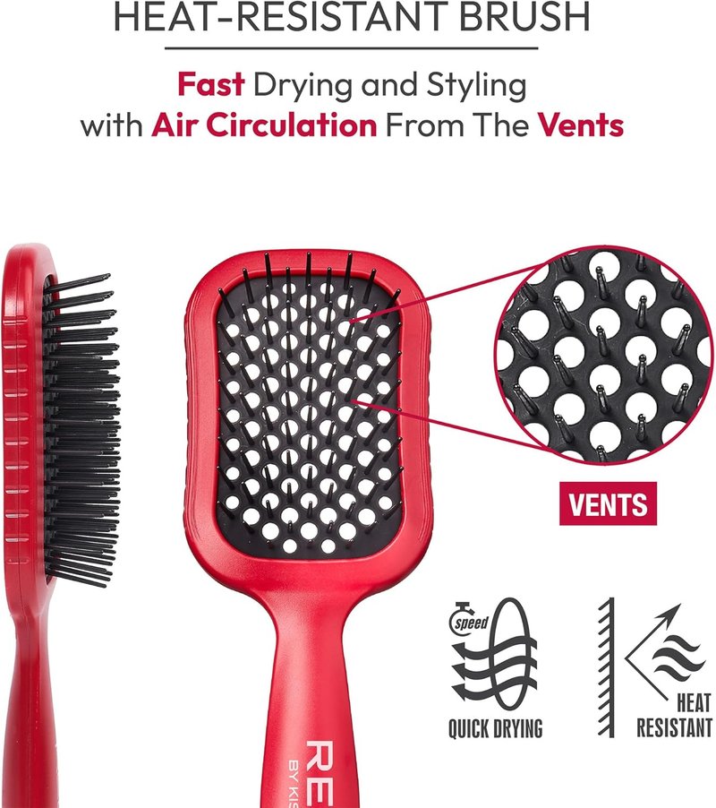 Handleless Ceramic Tourmaline Hair Dryer & Vent Brush - Fast Drying, Lightweight Design