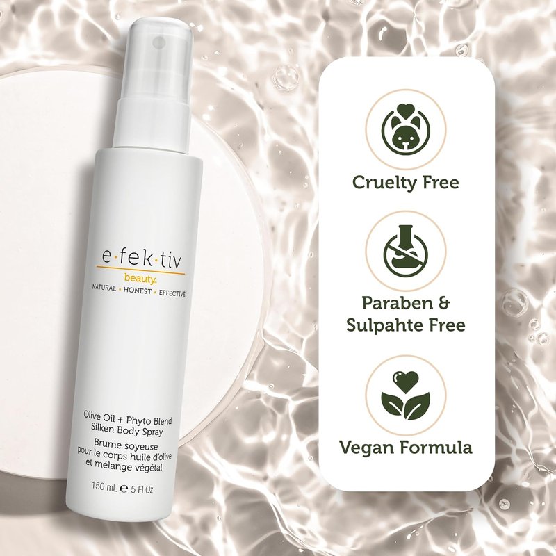 Silken Body Spray with Olive Oil & Phyto Blend - Deep Moisturizing Everyday Skin Oil | Vegan, Sulfate-Free, 5 oz